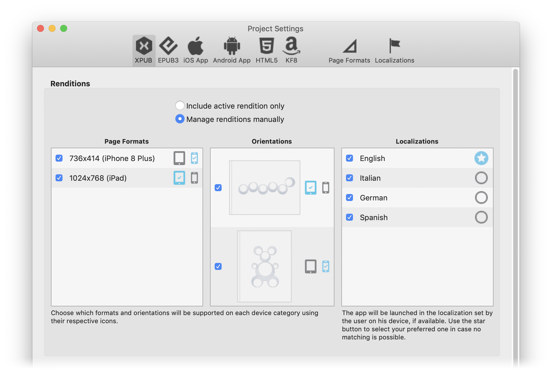 manage multiple renditions