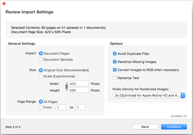 InDesign Import Settings